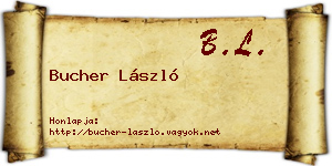 Bucher László névjegykártya